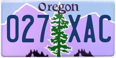 OR license plate 027XAC