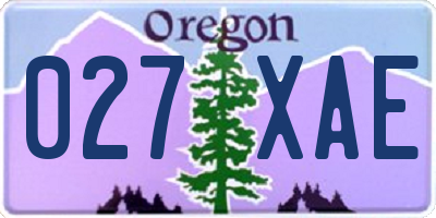 OR license plate 027XAE