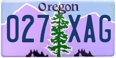 OR license plate 027XAG