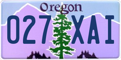 OR license plate 027XAI