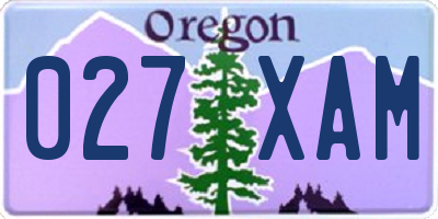 OR license plate 027XAM