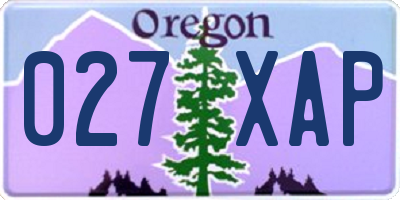 OR license plate 027XAP