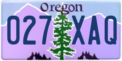 OR license plate 027XAQ