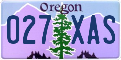 OR license plate 027XAS
