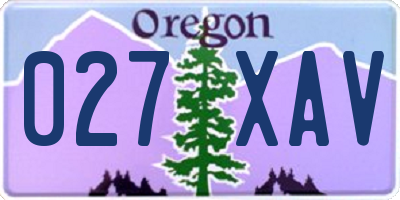 OR license plate 027XAV