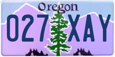 OR license plate 027XAY