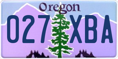 OR license plate 027XBA