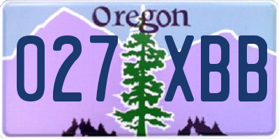 OR license plate 027XBB