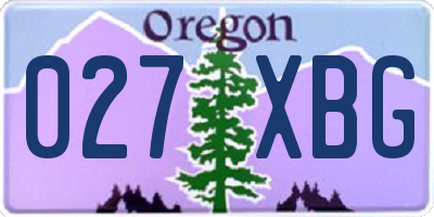 OR license plate 027XBG