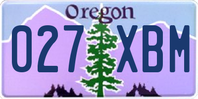 OR license plate 027XBM