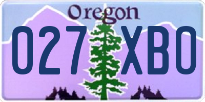 OR license plate 027XBO