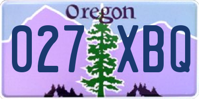 OR license plate 027XBQ