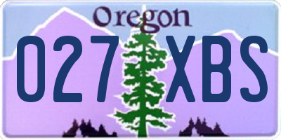 OR license plate 027XBS