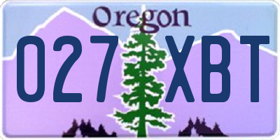OR license plate 027XBT