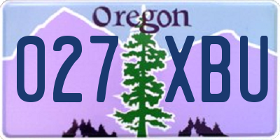 OR license plate 027XBU