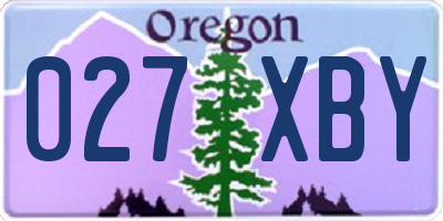 OR license plate 027XBY