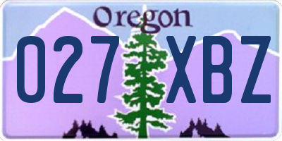 OR license plate 027XBZ