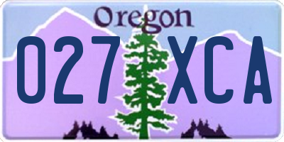 OR license plate 027XCA