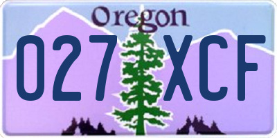 OR license plate 027XCF
