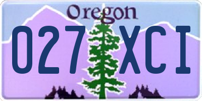 OR license plate 027XCI