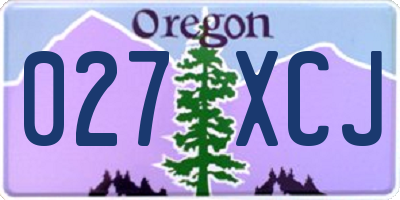 OR license plate 027XCJ