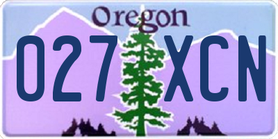 OR license plate 027XCN