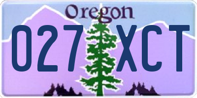 OR license plate 027XCT