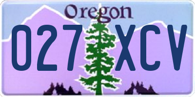 OR license plate 027XCV