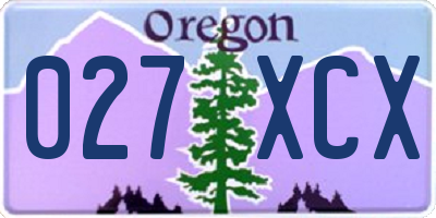OR license plate 027XCX