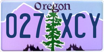 OR license plate 027XCY