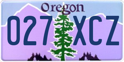 OR license plate 027XCZ
