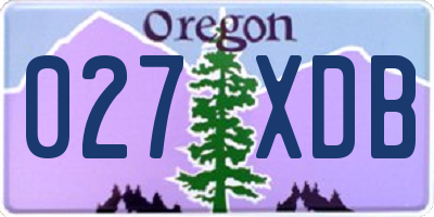 OR license plate 027XDB