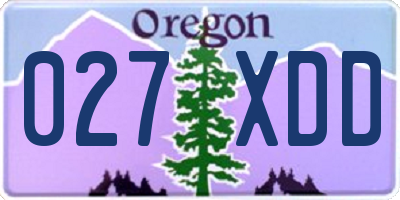 OR license plate 027XDD