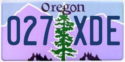 OR license plate 027XDE