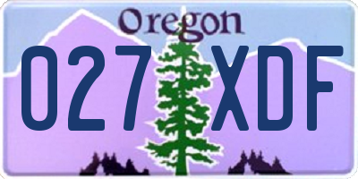 OR license plate 027XDF