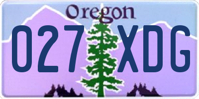 OR license plate 027XDG