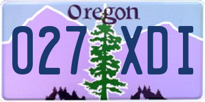 OR license plate 027XDI