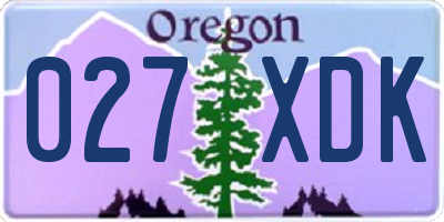 OR license plate 027XDK