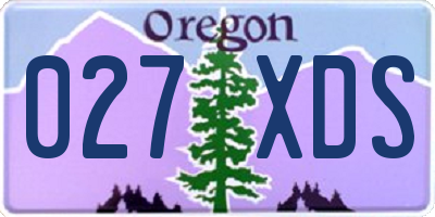 OR license plate 027XDS