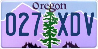 OR license plate 027XDV