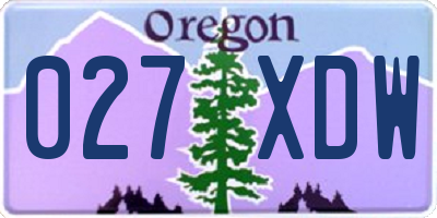 OR license plate 027XDW