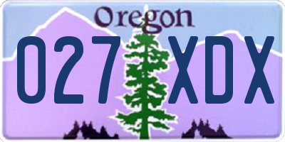 OR license plate 027XDX