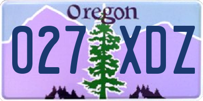 OR license plate 027XDZ