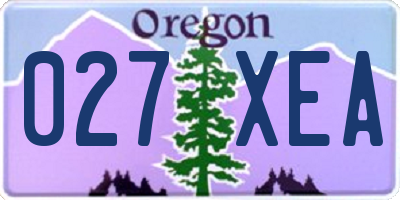 OR license plate 027XEA