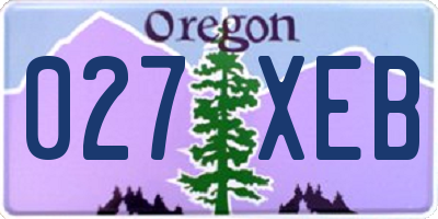 OR license plate 027XEB