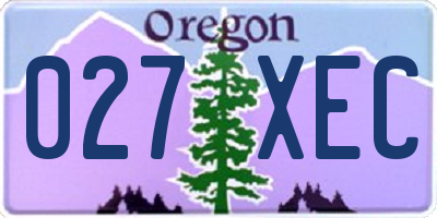 OR license plate 027XEC