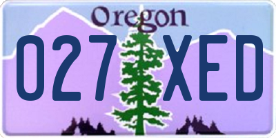 OR license plate 027XED