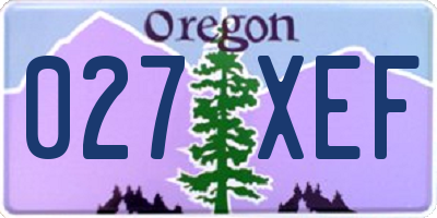 OR license plate 027XEF