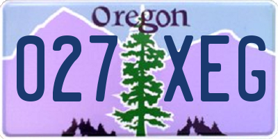 OR license plate 027XEG