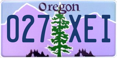 OR license plate 027XEI